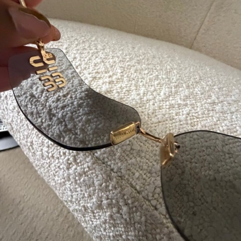 Miu Miu Aube Sunglasses (Authentic) - Gray/Gold - Picture 8 of 10